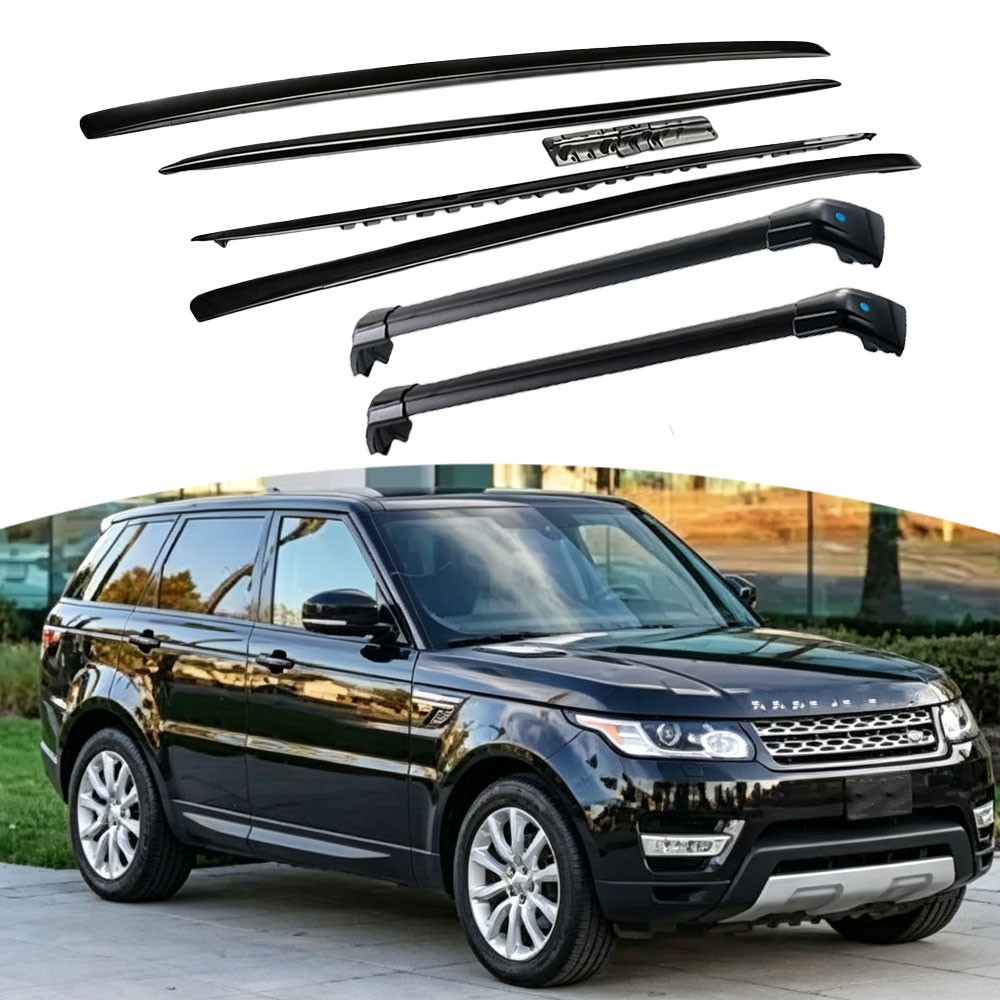 Roof Rack Crossbar Aluminum - 4개 블랙 루프 레일 사이드 레일