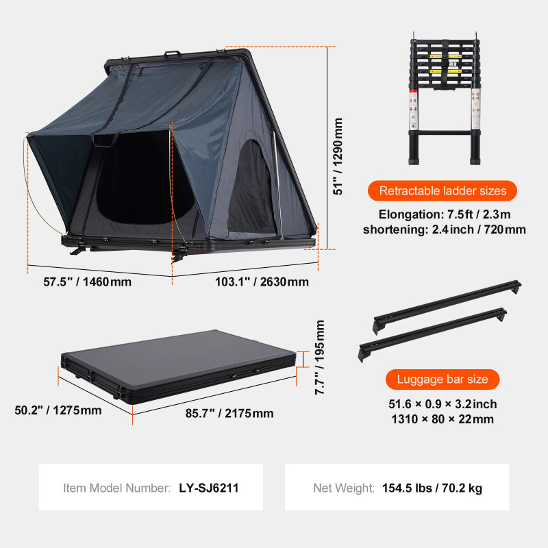공장 직판 - 성공적인 구매! 루프탑 텐트 하드 루프탑 - Roof Top Tent Ladder Telescopic 리뷰 및 가격