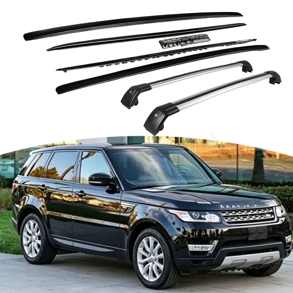 4개 블랙 루프 레일 사이드 레일 및 크로스 바 LR  - Roof Rack Crossbar Aluminum 리뷰 및 가격