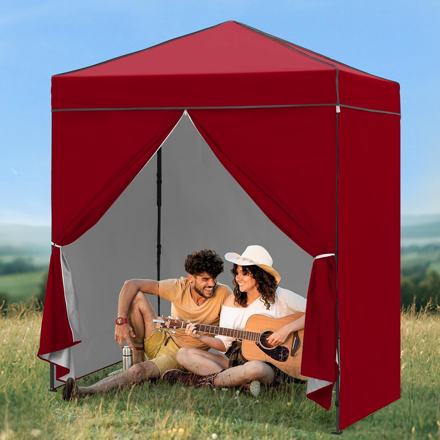 6x4 팝업 캐노피 텐트, 탈부착 가능한 측면 벽, 간 - Camping Shower Tent Portable 리뷰 및 가격