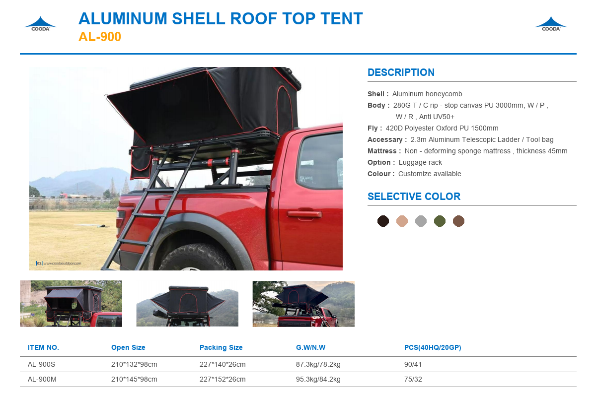 견고한 하드 쉘 구조의 삼각형 알루미늄 벌집형 SUV  - Roof Tent Hardshell Aluminum 리뷰 및 가격