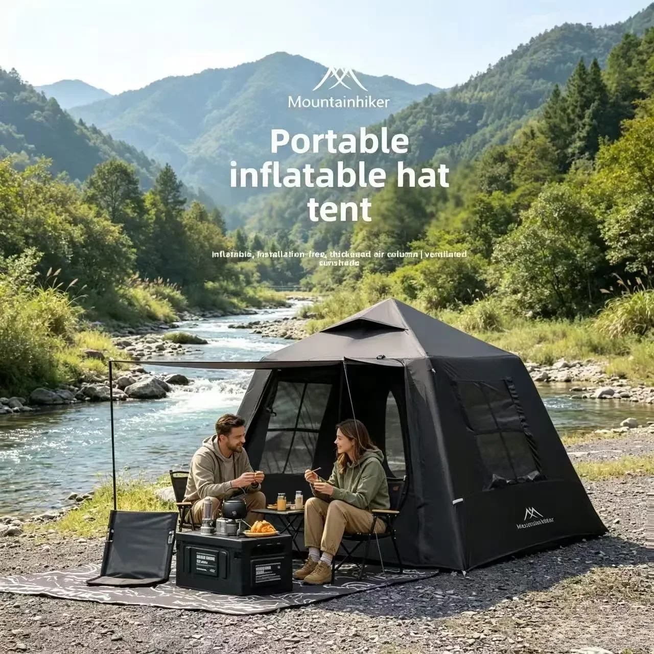 마운틴하이커 3~4인용 에어 텐트, 메시 소재 창문과  - Roof Top Tent Annex Room 리뷰 및 가격