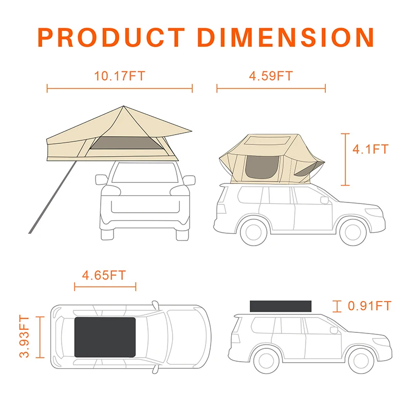2~3인용 에어 주입식 소프트 쉘 루프탑 텐트, 빠른  - Roof Top Tent Soft Shell 3 Person 리뷰 및 가격