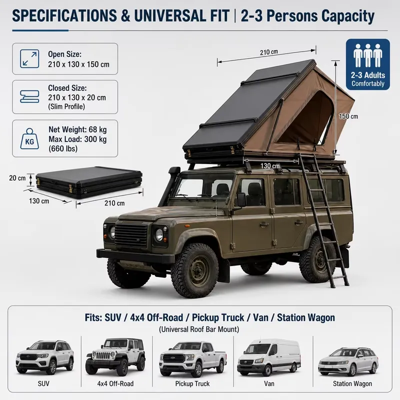4인용 XL 사이즈 확장형 측면 접이식 하드쉘 루프탑  - Roof Top Tent 4 Person Xl 리뷰 및 가격
